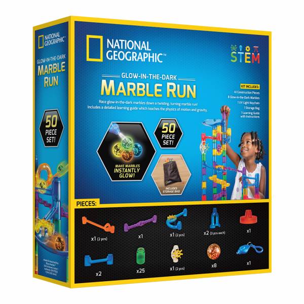 National Geographic - Glow-In-The-Dark Marble Run (50 piece set)