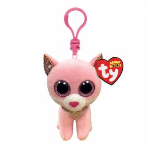 Ty Beanie Boos - Plush Clip - Fiona the Pink Cat