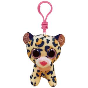 Ty Beanie Boos - Plush Clip - Livvie the Pink/Brown Leopard