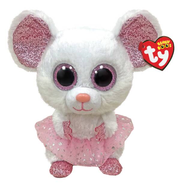 Ty Beanie Boos - Medium Plush - Nina the White Ballerina Mouse