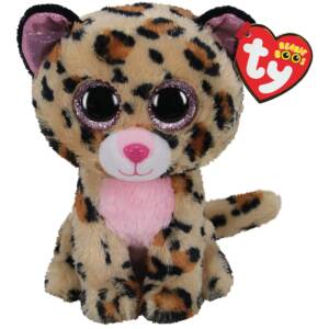 Ty Beanie Boos - Medium Plush - Livvie the Brown Pink Leopard